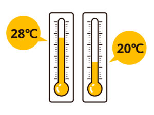 温度差が生じにくい