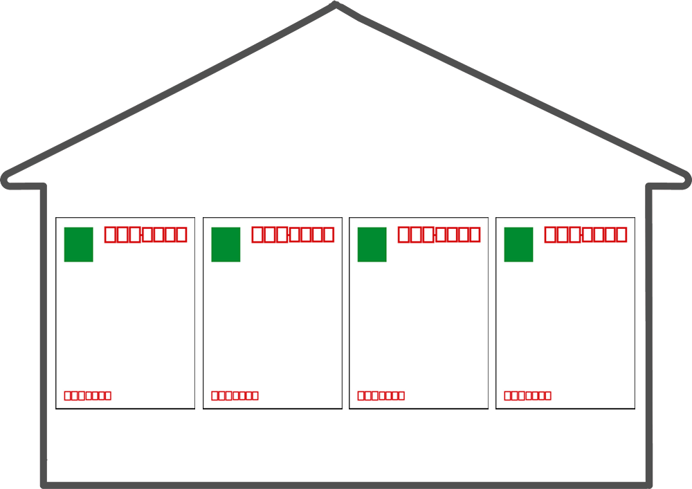 一般的な住宅「はがき4枚分」